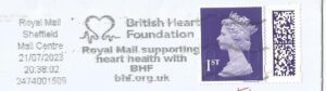 British Heart Foundation Royal Mail supporting heart health with BHF bhf.org.uk.