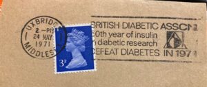 British Diabetic Asscn 50th year of insulin in diabetic research Defeat Diabetes in 1971_GS 1738