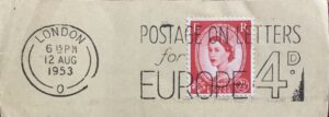 Postage on Letters for Europe 4D_GS 200