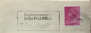 Decimal currency in the Post Office Take a leaflet GS 1725