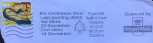 It's Christmas time Last posting dates 1st Class 20 December 2nd Class 18th December