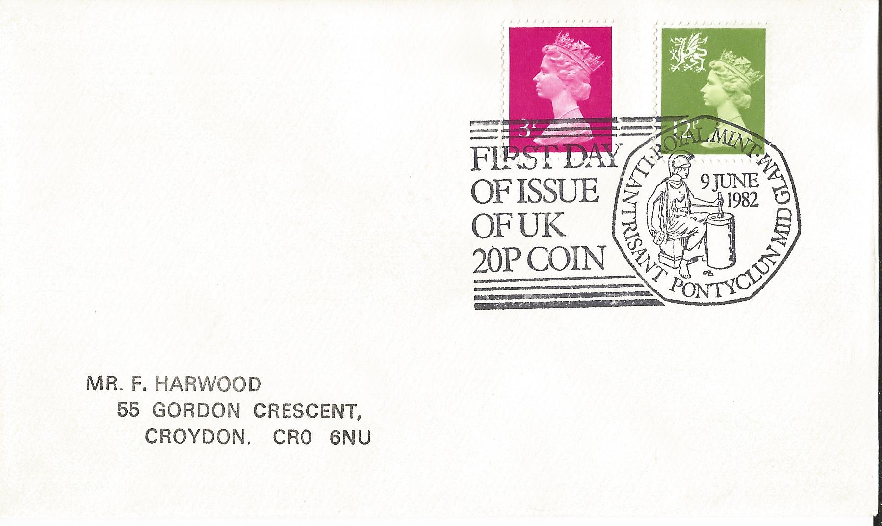 First Day of Issue of UK 20p Coin Royal Mint Llantrisant Pontyclun Mid Glamorgan_5213