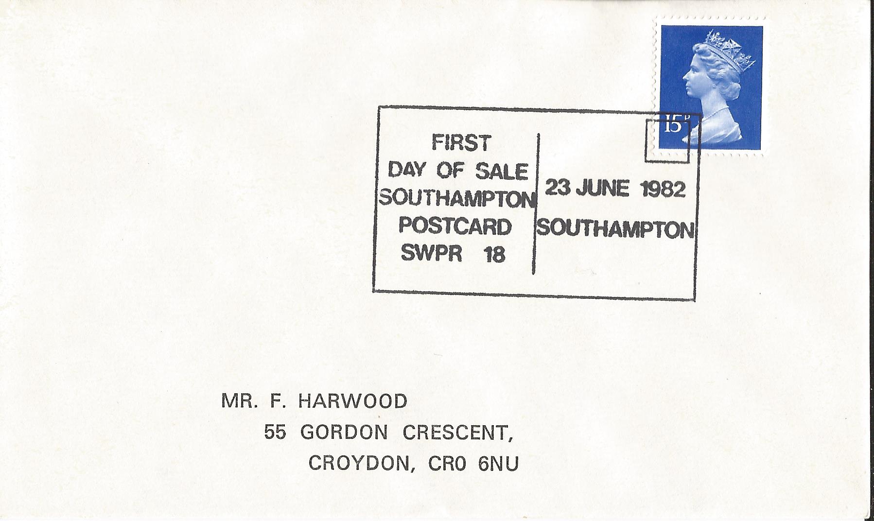 First Day of Sale Southampton Postcard SWPR 18 Southampton_5255