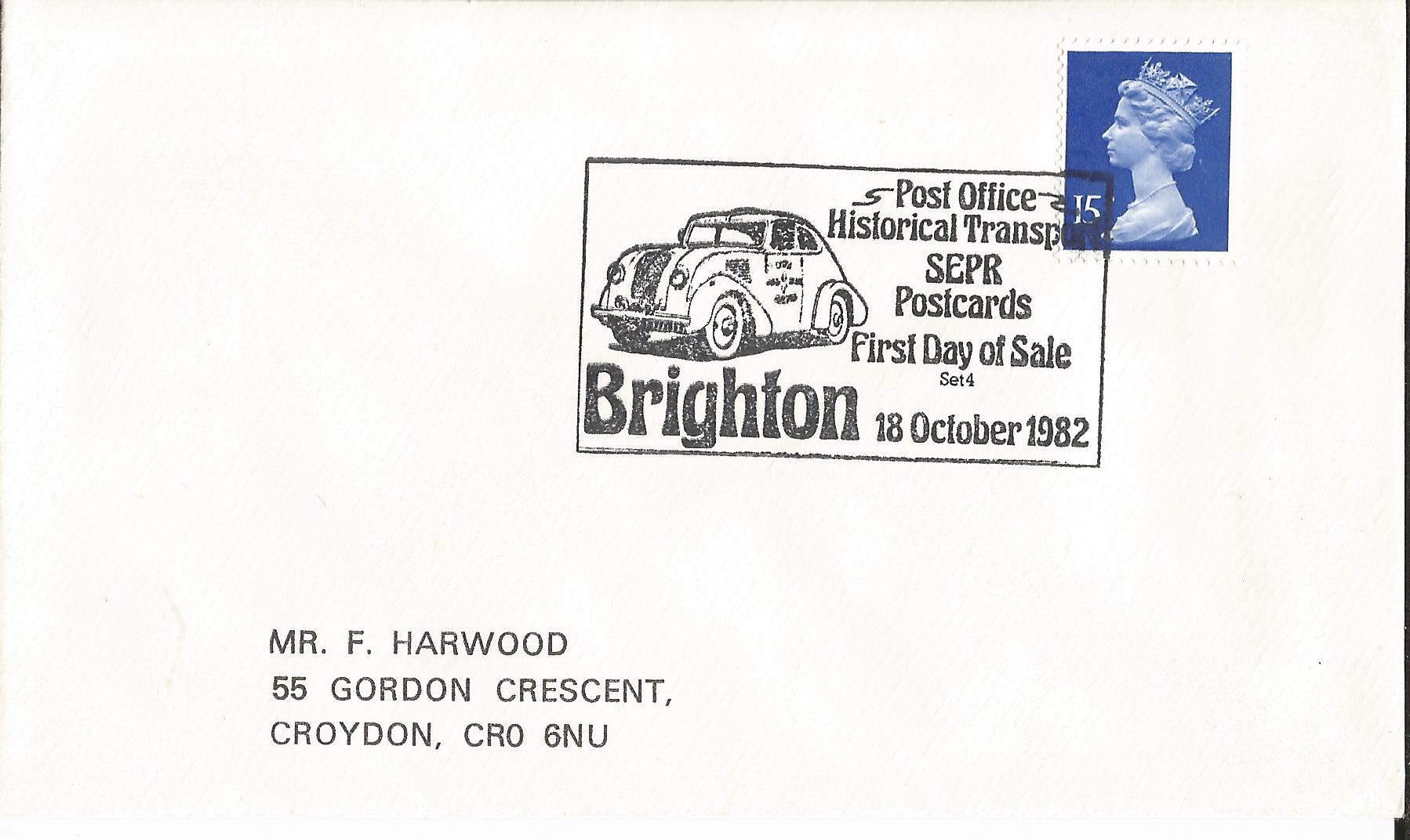 Post Office Historical Transport SEPR Postcards First Day of Sale Set 4 Brighton_5072