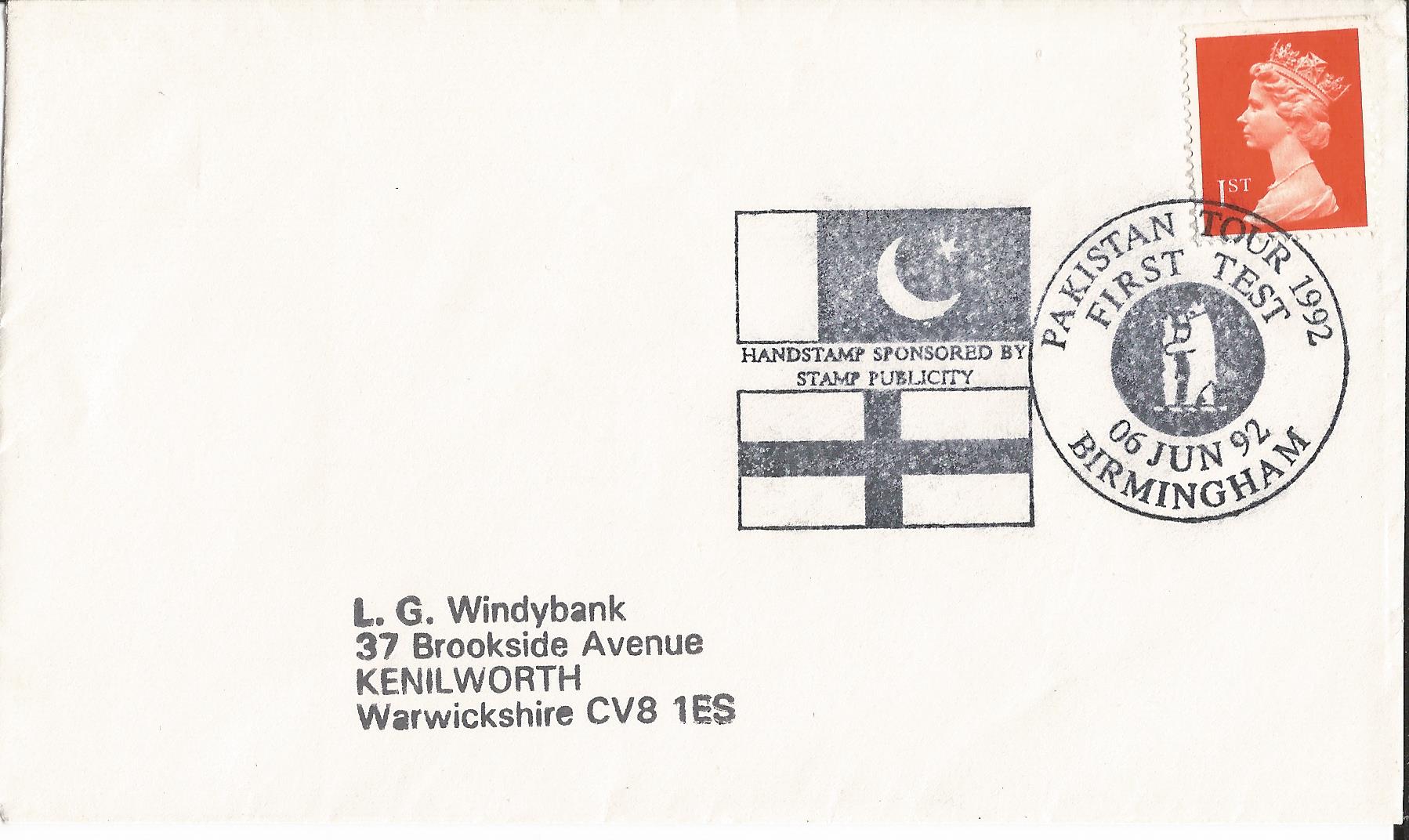 Handstamp Sponsored by Stamp Publicity Pakistan Tour 1992 First Test Birmingham_8425