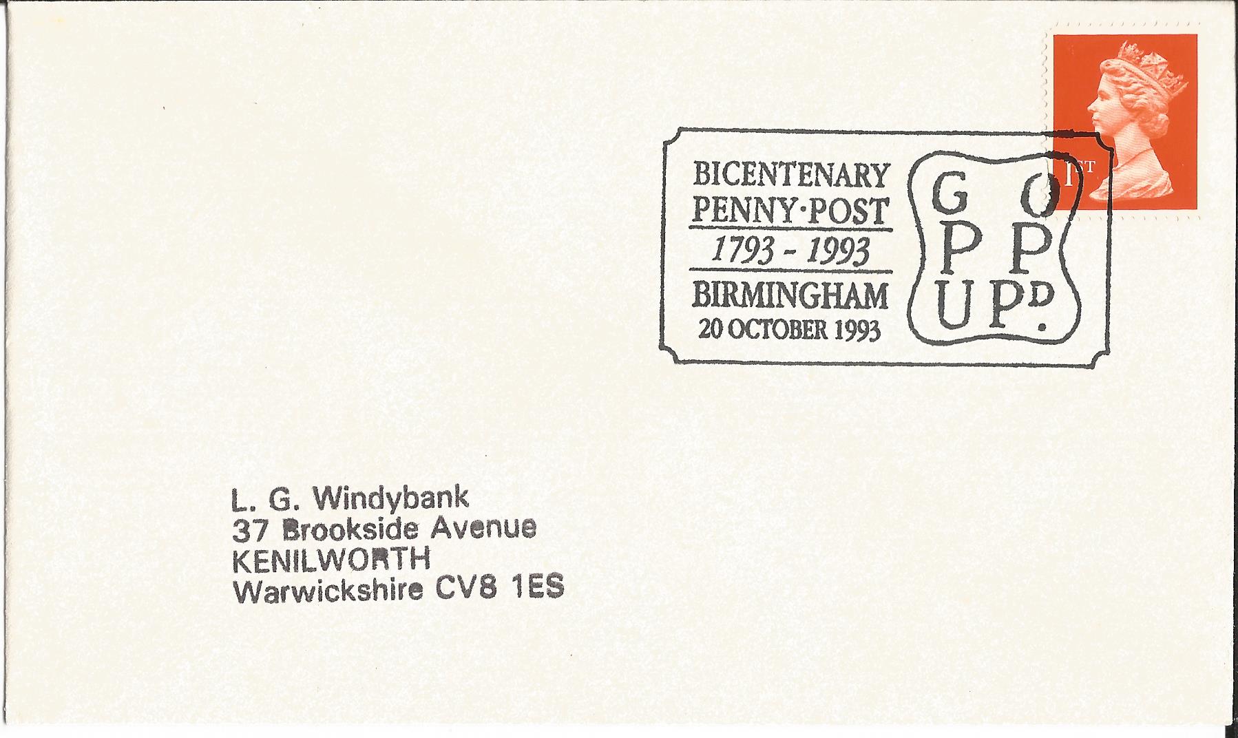Bi Centenary Penny-Post 1793-1993 Birmingham_8988