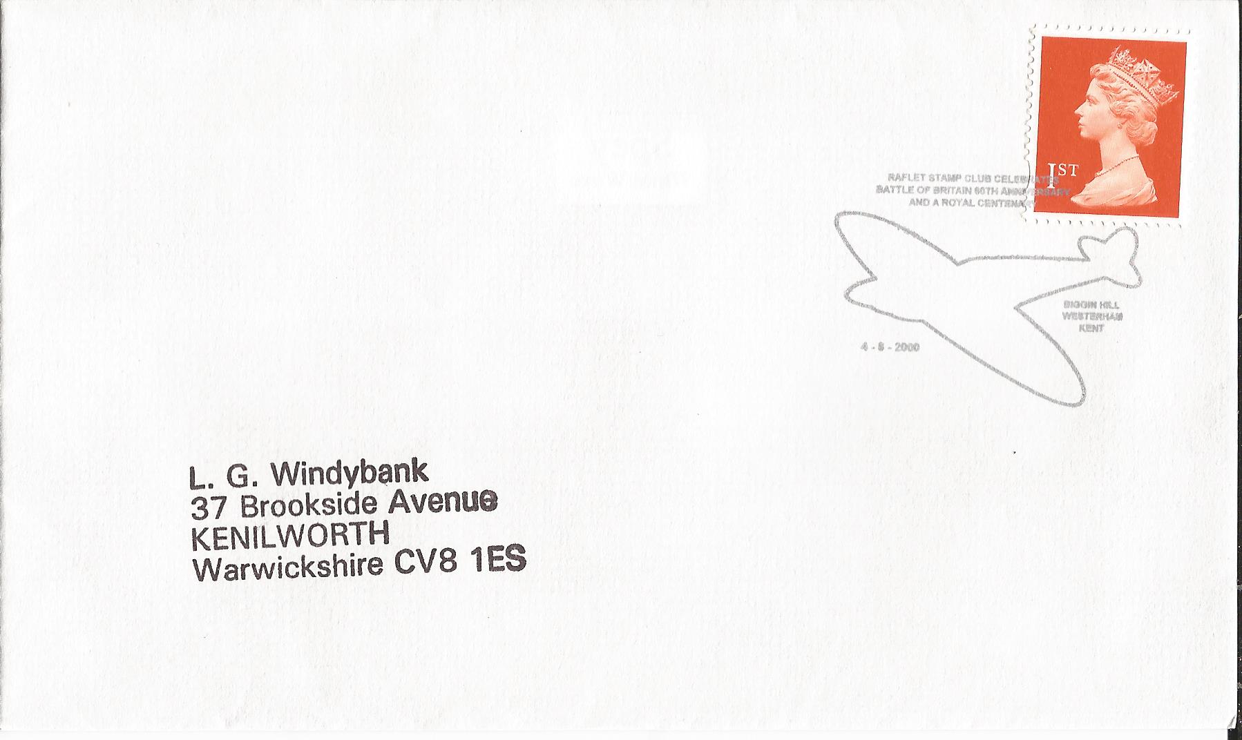 Raflet Stamp Club Celebrates Battle of Britain 60th Anniversary and a Royal Centenary Biggin Hill Westerham Kent_12804