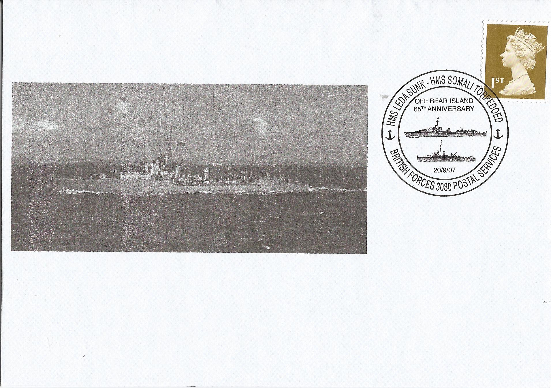 HMS Leda Sunk HMS Somali Torpedoed off Bear Island 65th Anniversary BFPS