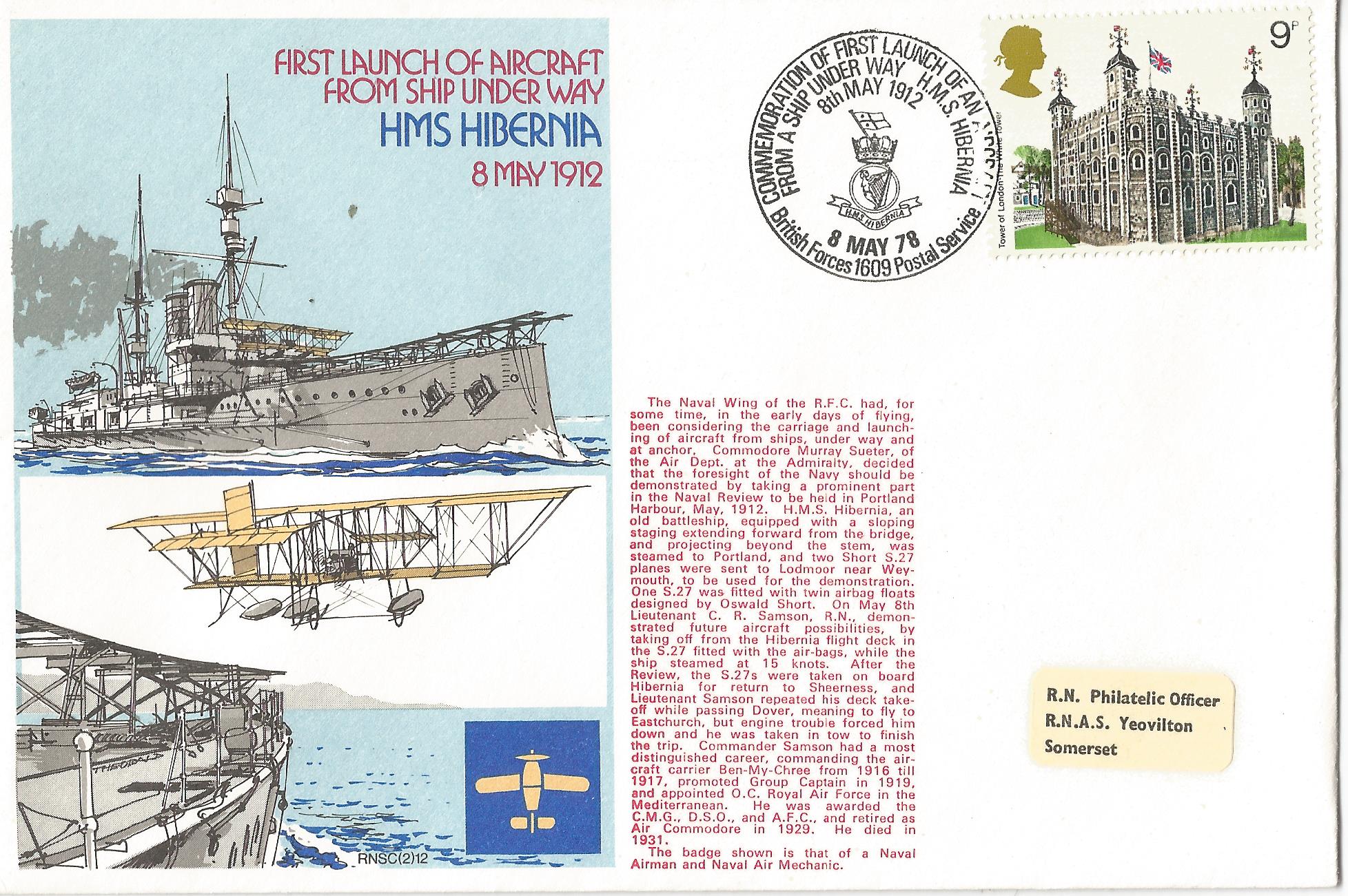 Commemoration of First Launch of an Aircraft from a Ship Underway HMS Hibernia 8th May 1912 BFPS_3513