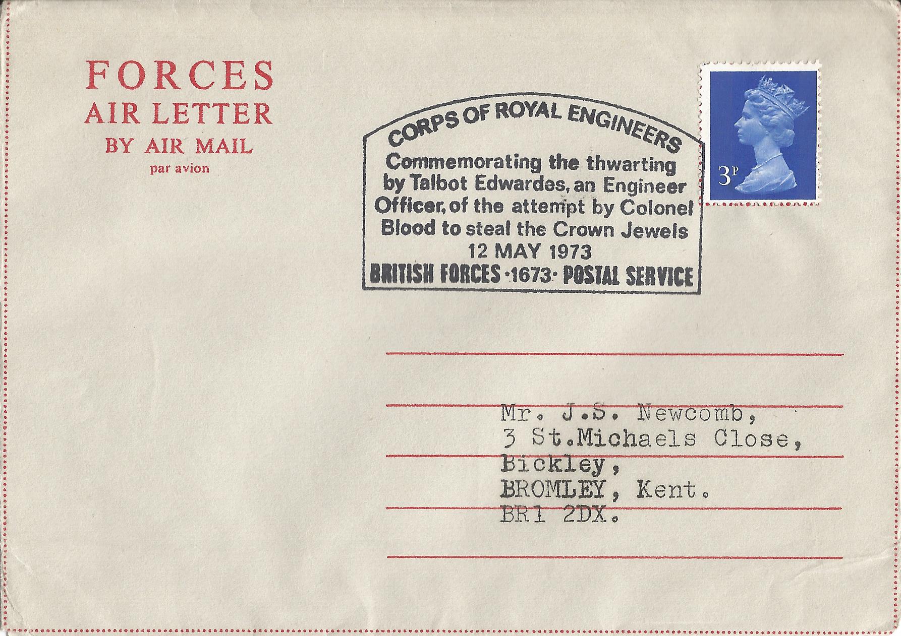 Corps of Royal Engineers Commemorating the thwarting by Talbot Edwardes an Engineer Officer of the attempt by Colonel Blood to steal the Crown Jewels BFPS_2206