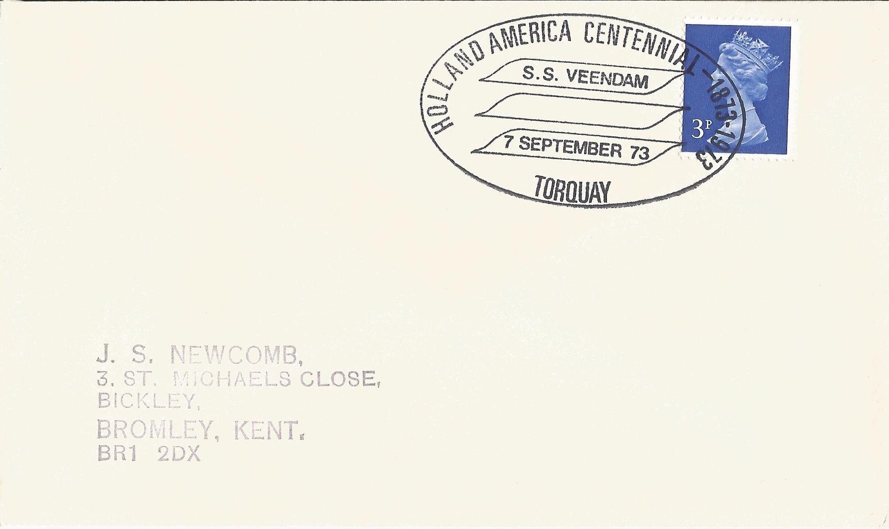 Holland America Centennial 1873-1973 SS Veendam Torquay_2370