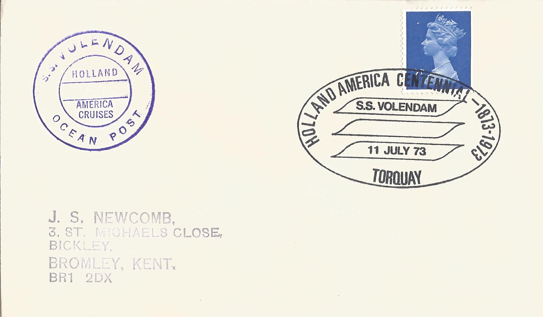 Holland America Centennial 1873-1973 SS Volendam Torquay_2290
