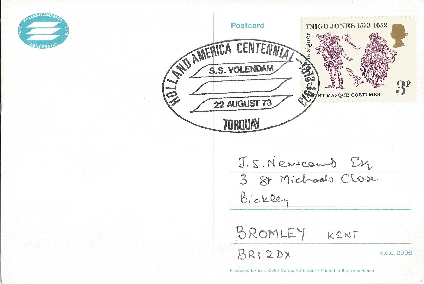 Holland America Centennial 1873-1973 SS Volendam Torquay_2346