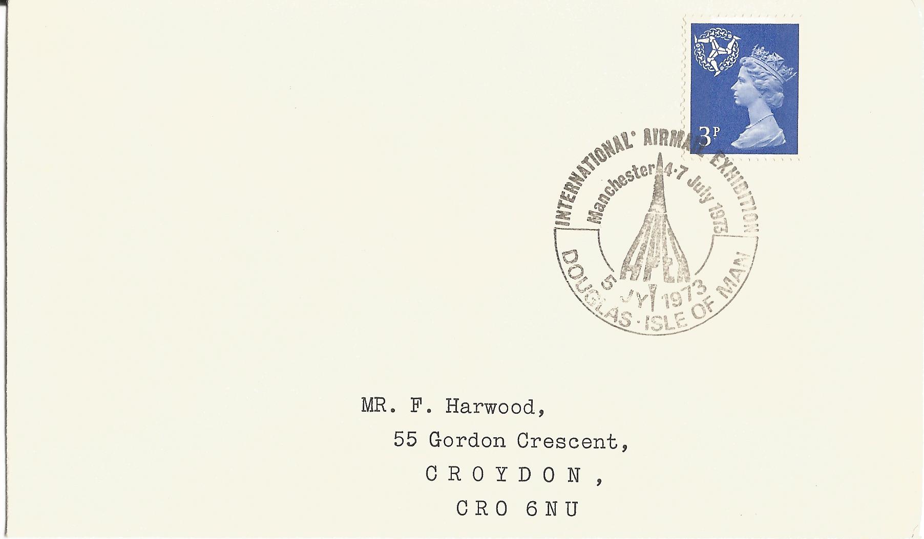 International Airmail Exhibition Manchester 4-7 July 1973 Douglas Isle of Man_M1