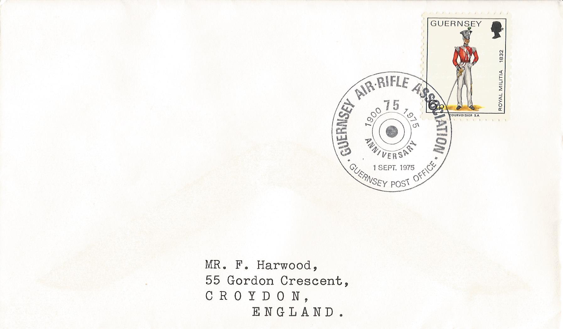 Guernsey Air Rifle Association 75 Anniversary 1900 1975 Guernsey Post Office_G25