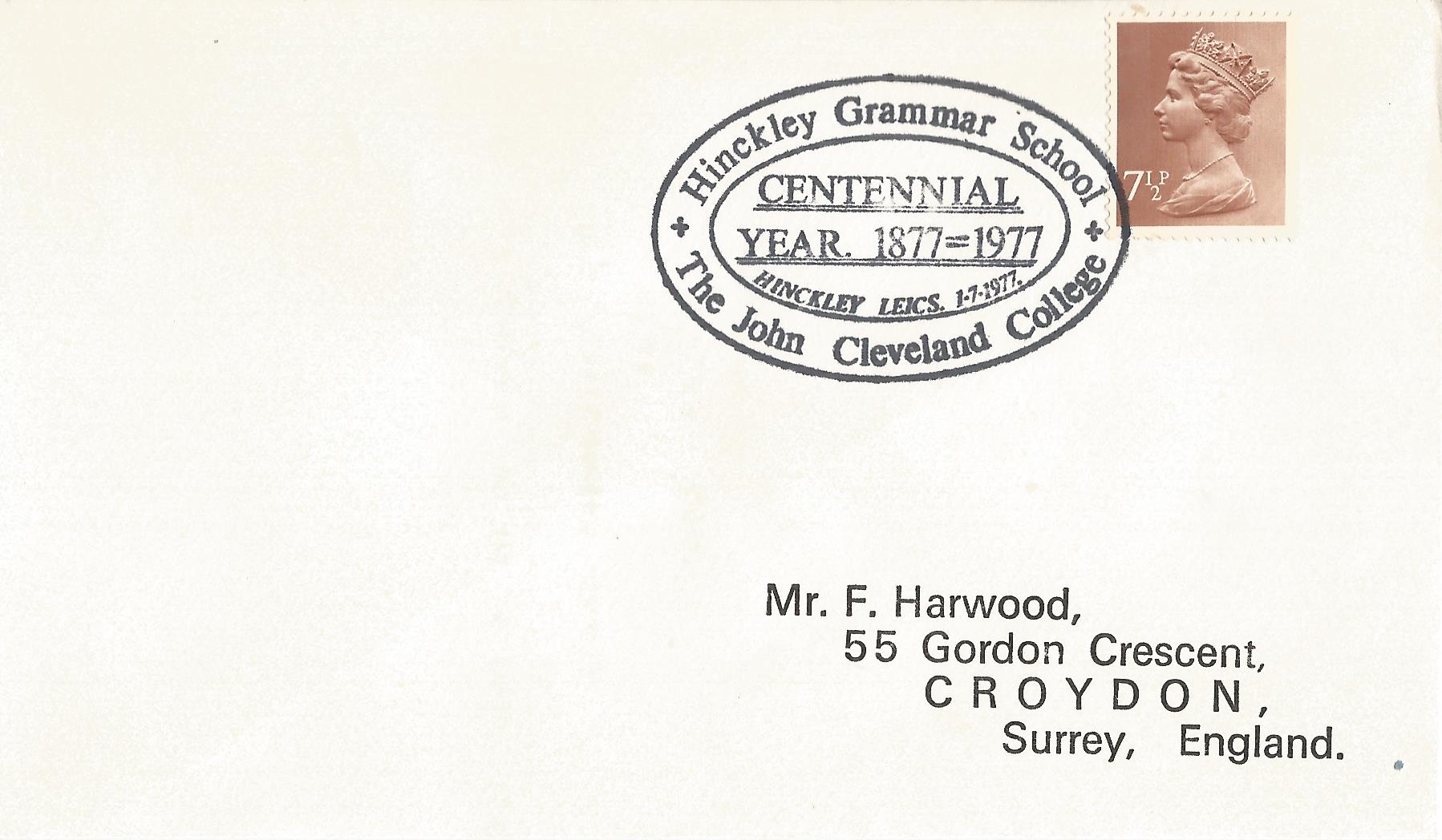 Hinckley Grammar School Centennial Year 1877=1977 The John Cleveland College Hinckley Leics_3312
