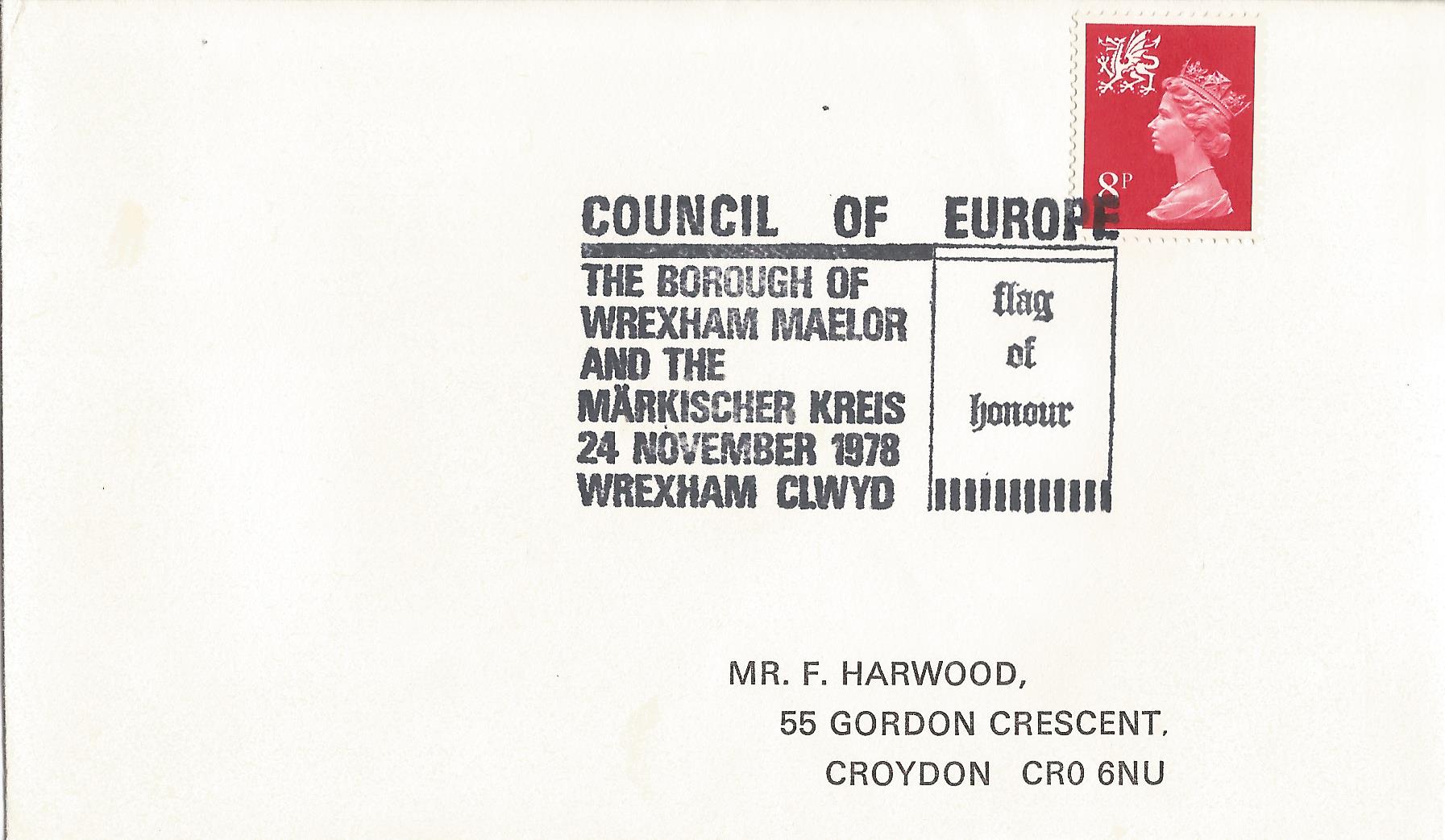 Council of Europe The Borough of Wrexham Maelor and the Markischer Kreis Flag of honour Wrexham Clwyd_3726