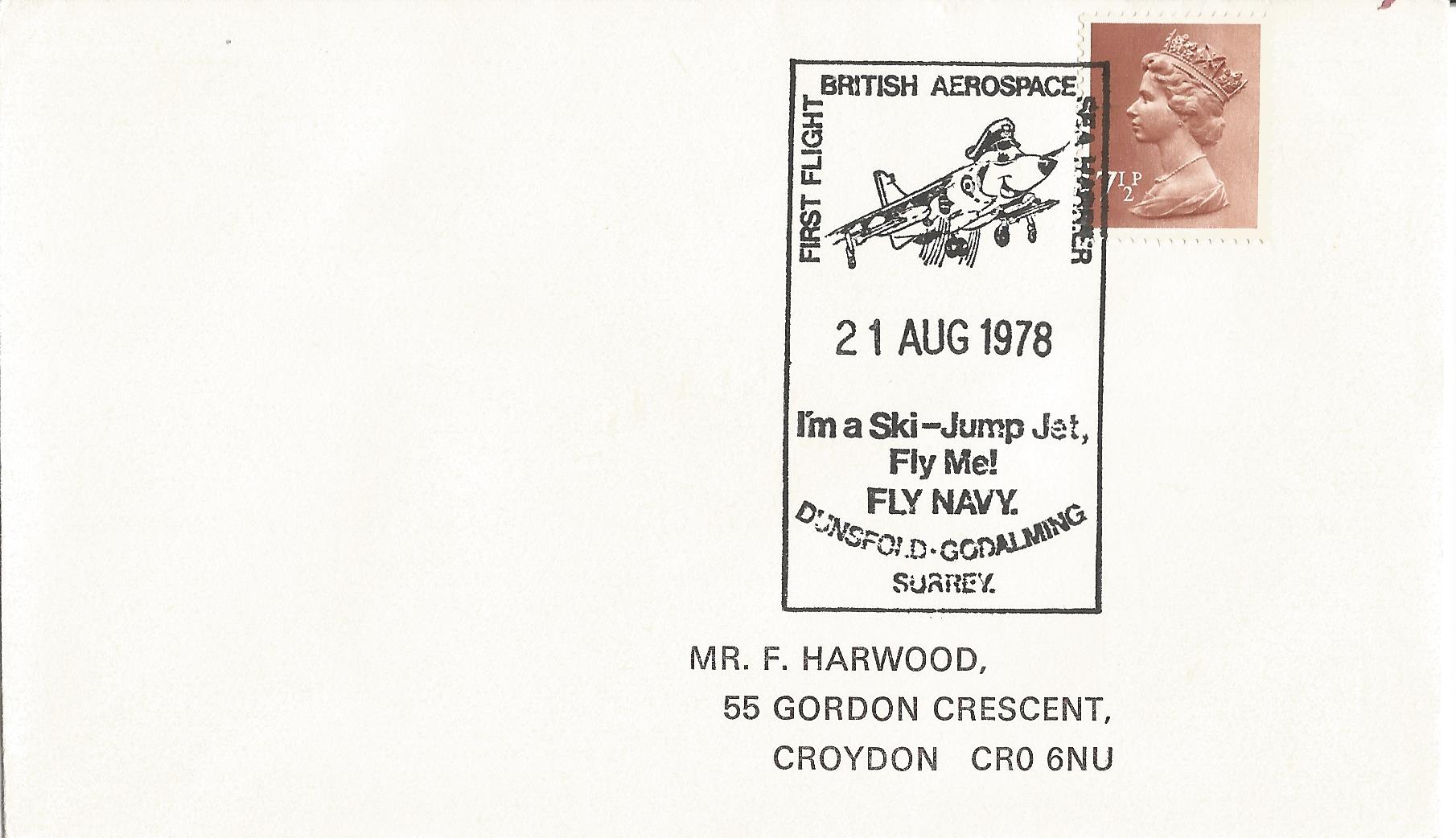 First Flight British Aerospace Sea Harrier ' I'm a Ski-Jump Jet Fly Me Fly Navy Dunsford Godalming Surrey_3646