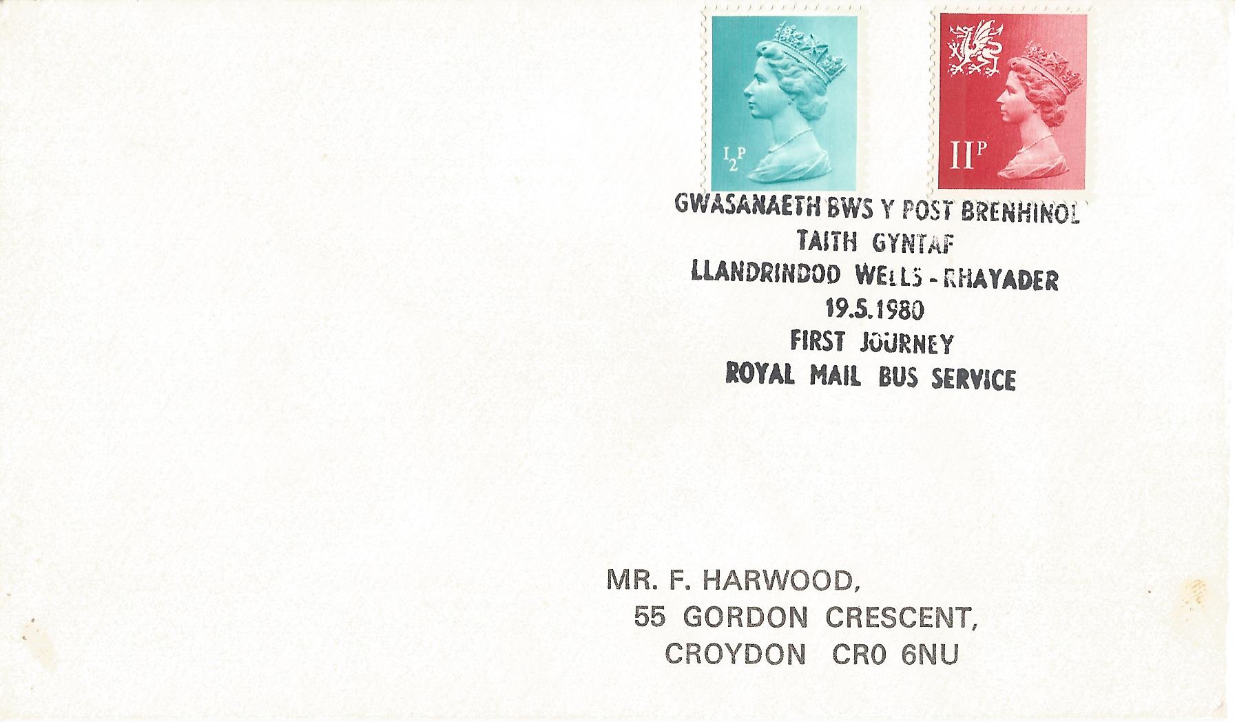 Gwasanaeth Bws Y Post Brenhinol Taith Gyntaf Llandrindod Wells Rhayader Firts Journey Royal Mail Bus Service_