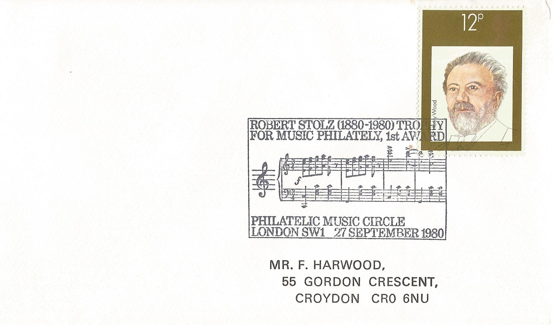 Robert Stolz (1880-1980) Trophy for Music Philately 1st Award Philatelic Music Circle London SW1_4481