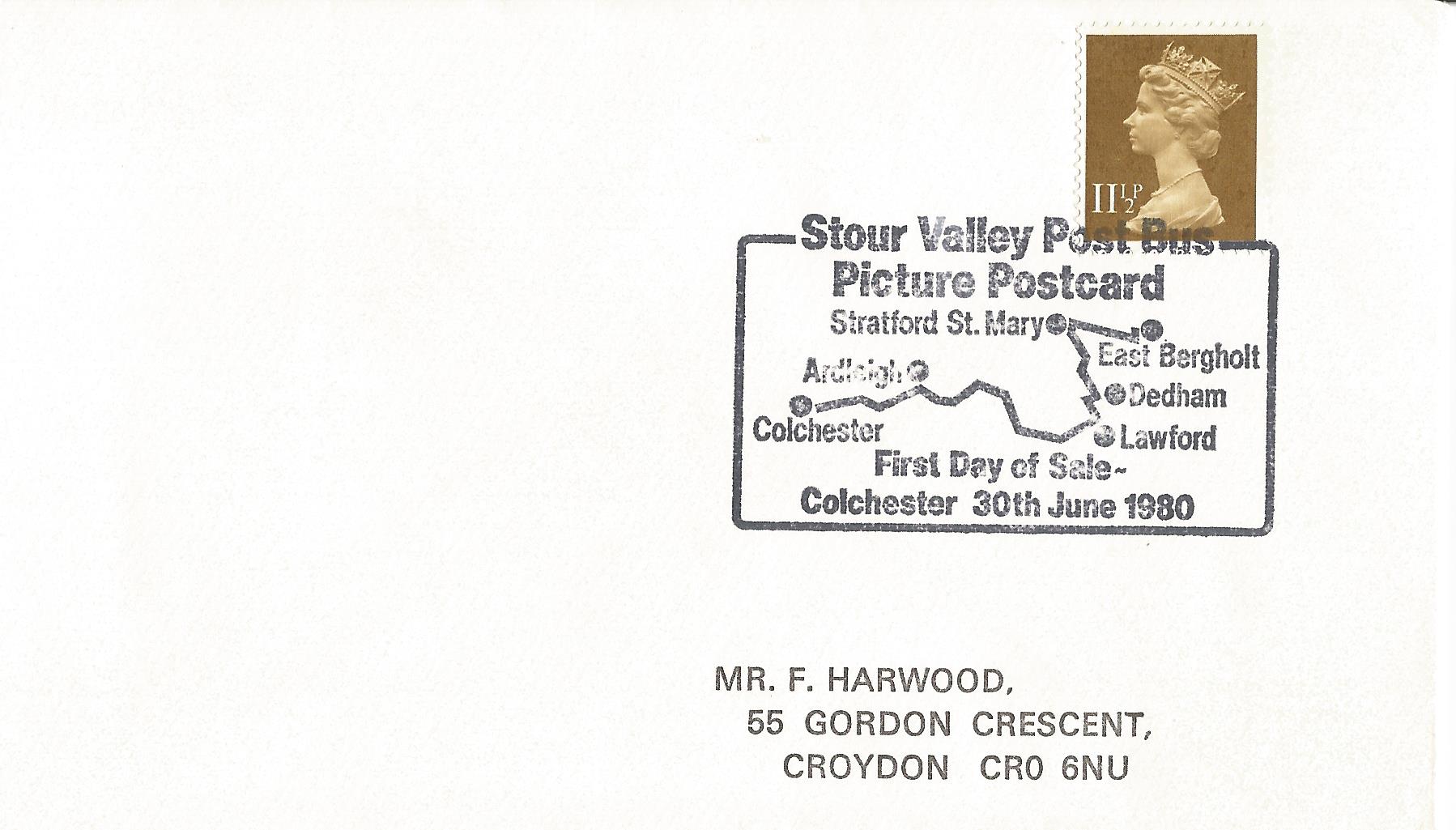 Stour Valley Post Bus Picture Postcard First Day Of Sale Colchester_4289