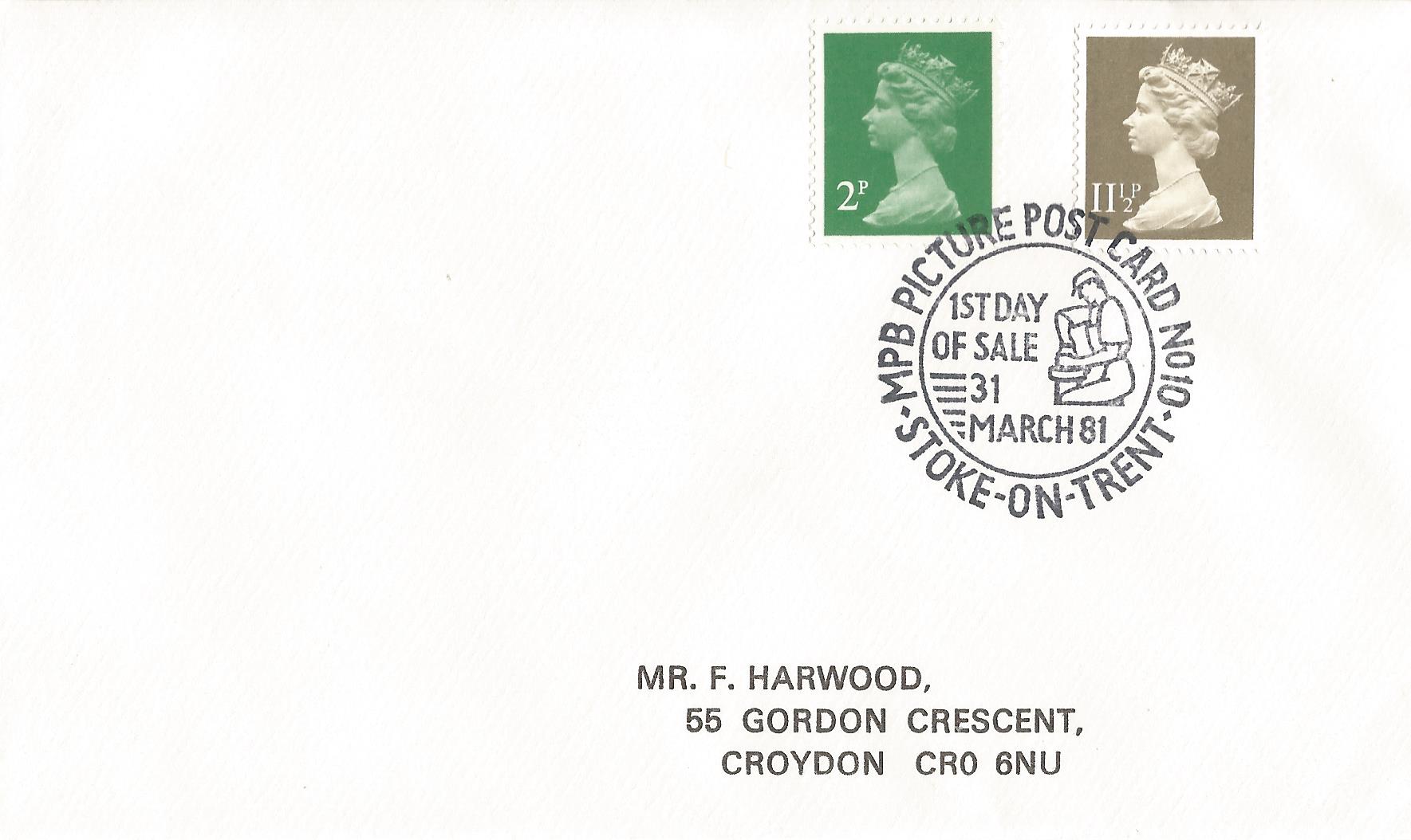 MPB Picture Post Card No 10 1st Day of Sale Stoke on Trent_4634