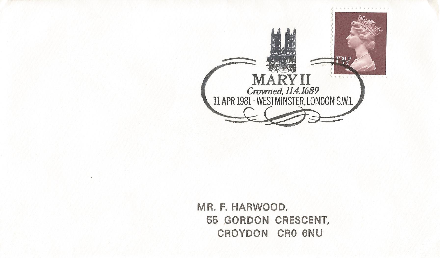 Mary II Crowned 11.4.1689 Westminster London SW1_4645