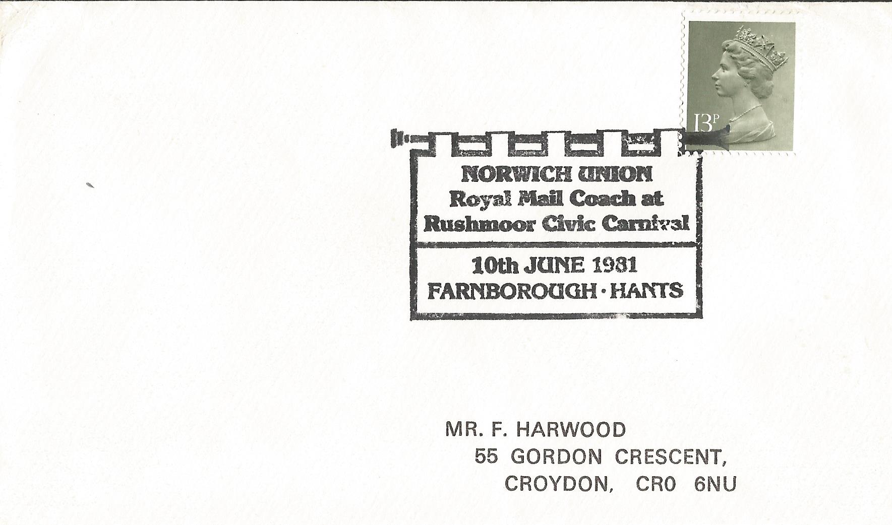 Norwich Union Royal Mail Coach at Rushmoor Civic Carnival Farnborough Hants_4741