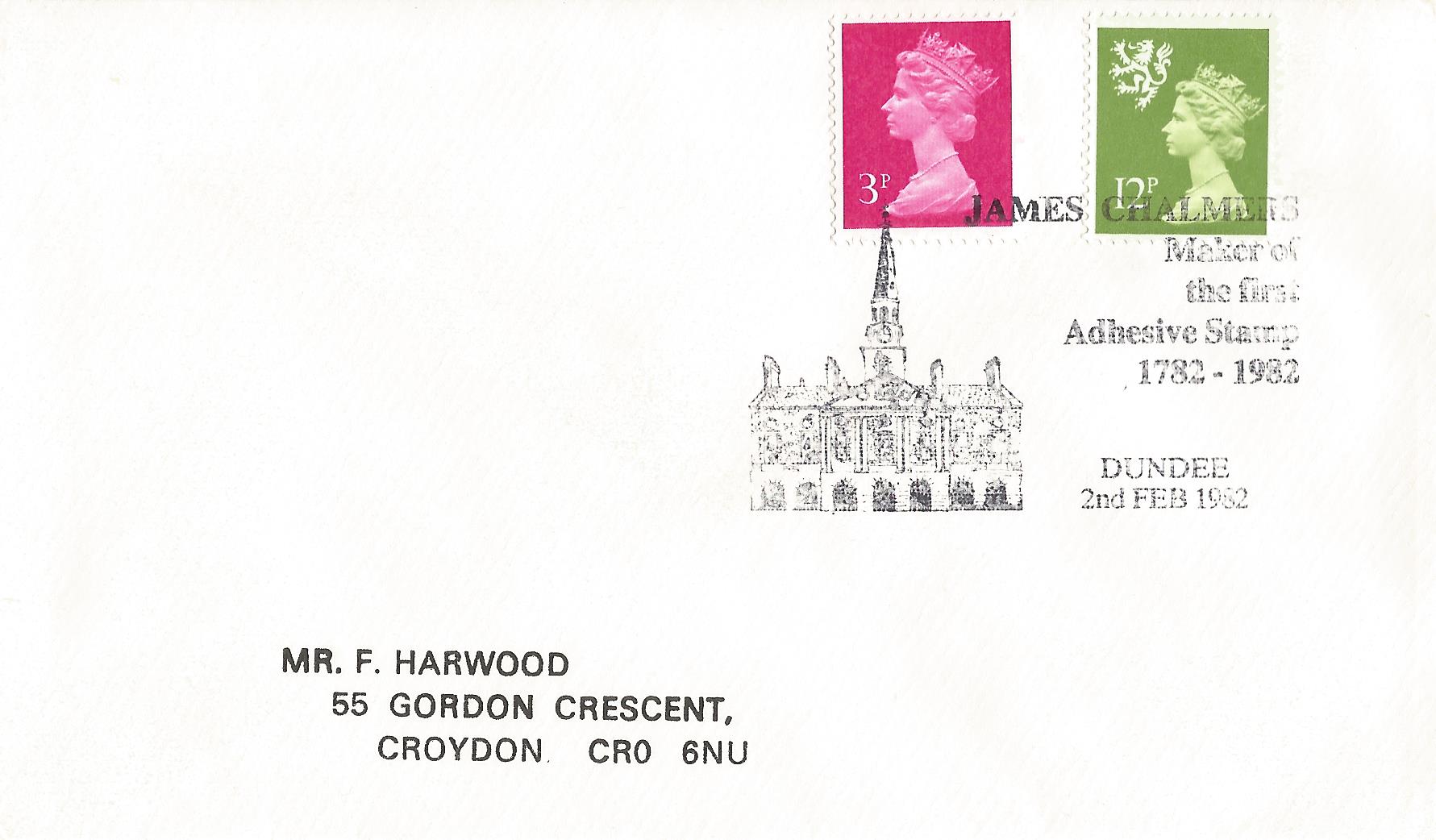 James Chalmers Maker of the first Adehsive Stamp  1782-1982  Dundee_5054