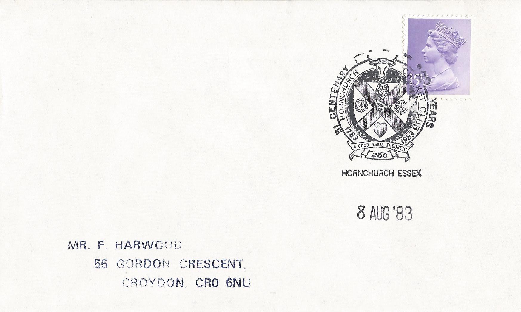 Bi Centenary 200 Years Hornchurch Cricket Club 1783 1983 Hornchurch Essex_5721