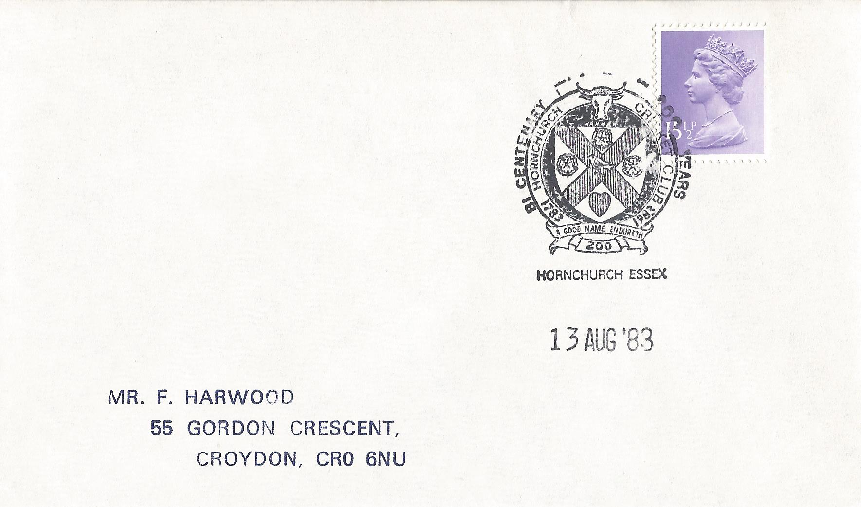 Bi Centenary 200 Years Hornchurch Cricket Club 1783 1983 Hornchurch Essex_5721(1)