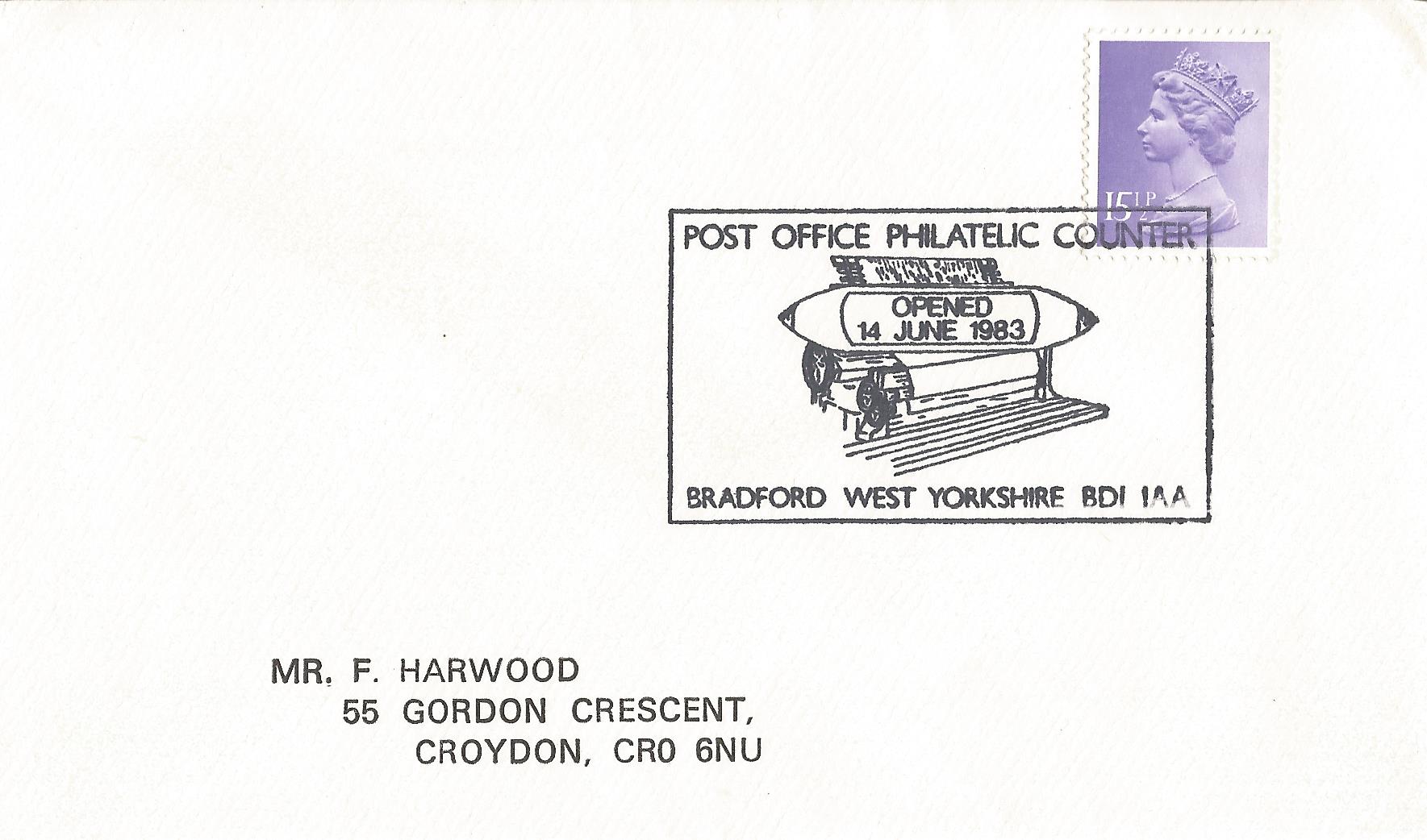 Post Office Philatelic Counter Opened 14 June 1983 Bradford West Yorkshire BD1 1AA_5644
