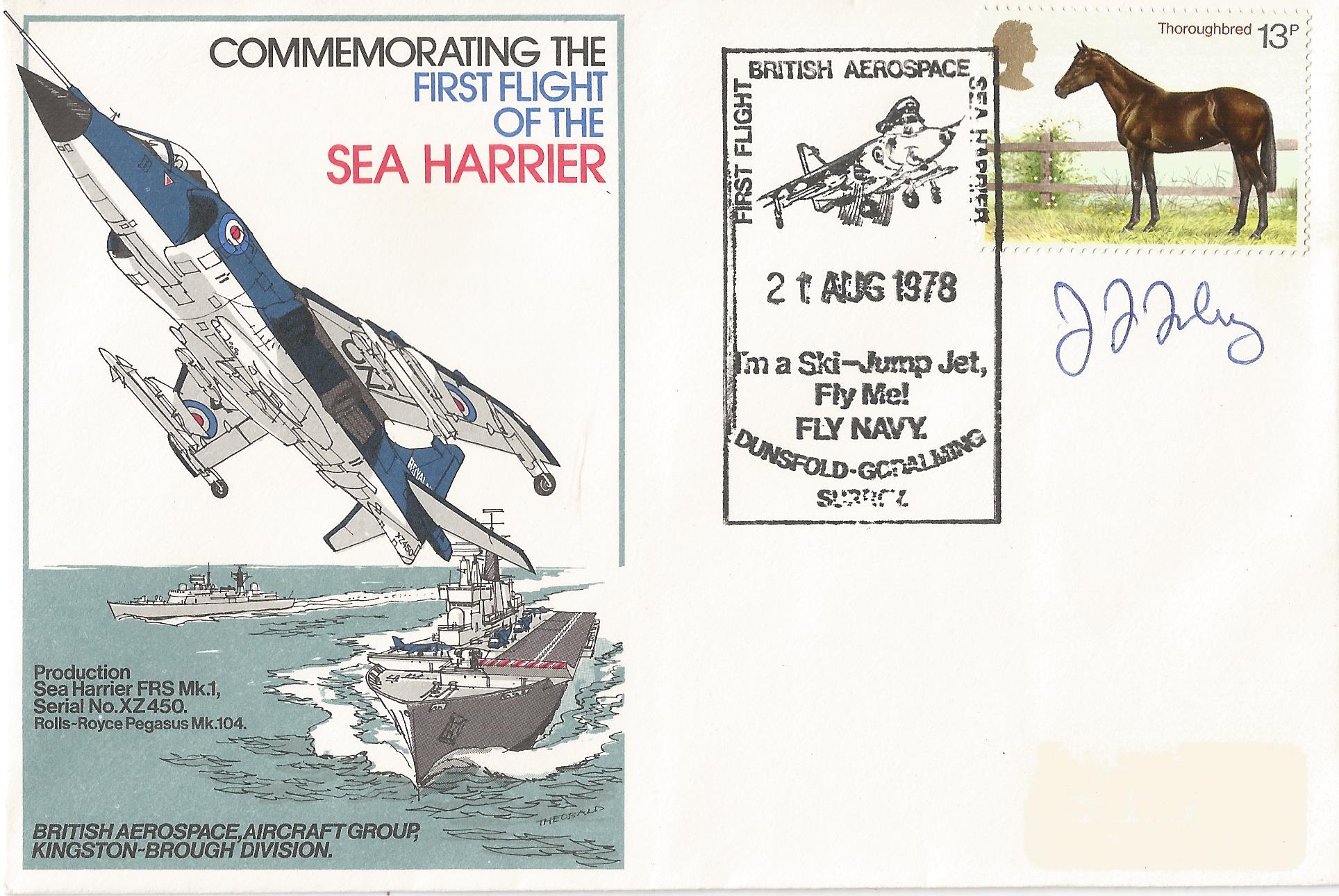 First Flight British Aerospace Sea Harrier I'm a Ski-Jump Jet Fly Me Fly Navy Dunsfold-Goldalming Surrey_3646