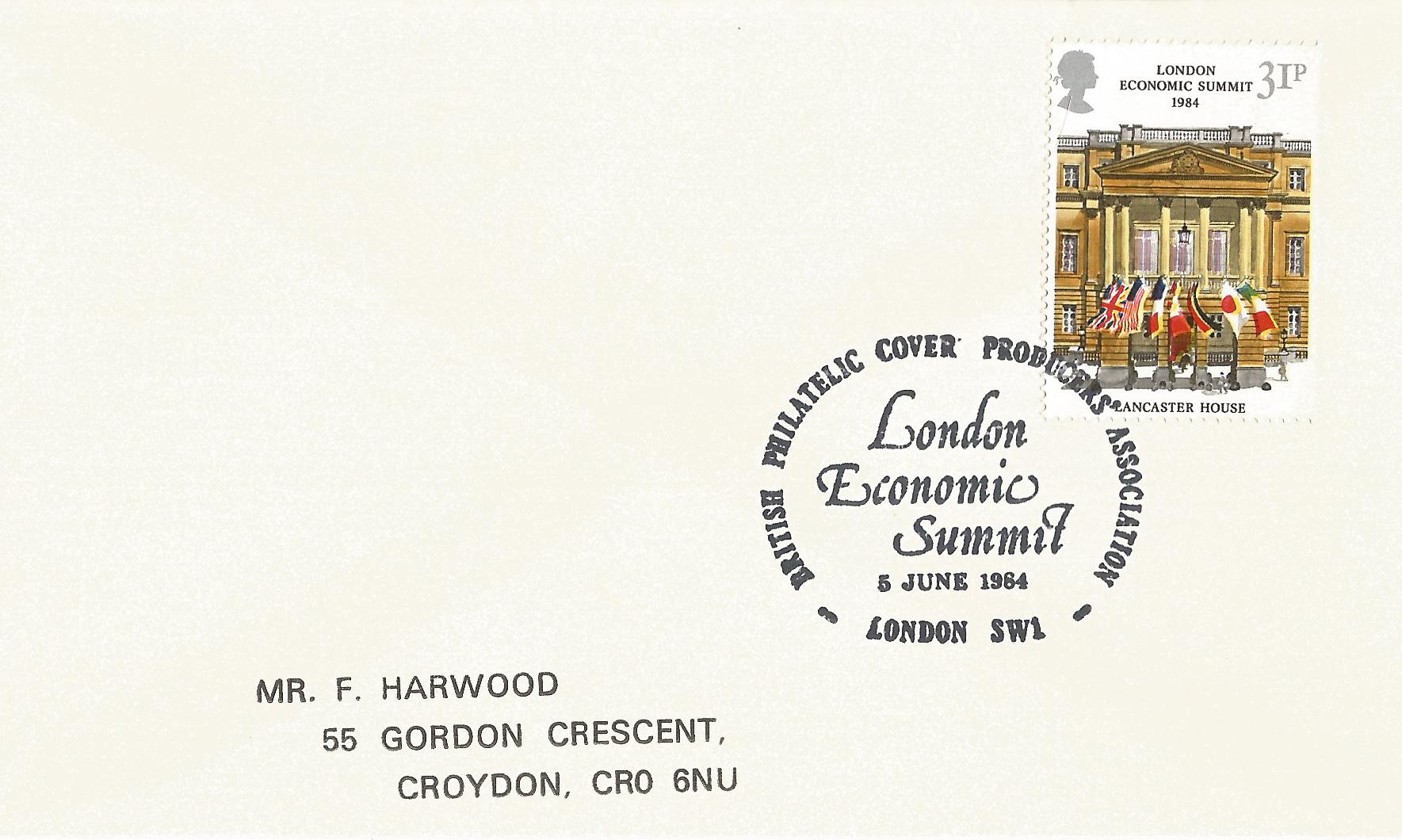 British Philatelic Cover Producers' Association London Economic Summit London SW1_6023
