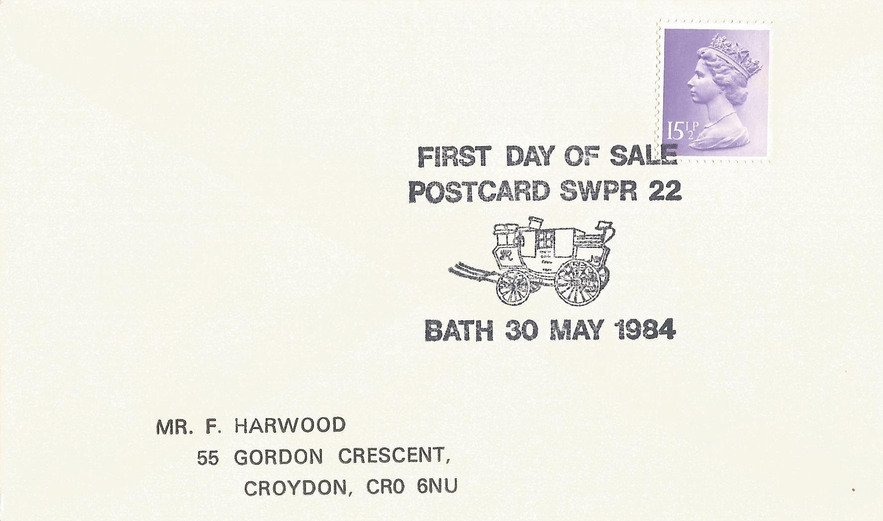 First Day of Sale Postcard SWPR 22 Bath_6012