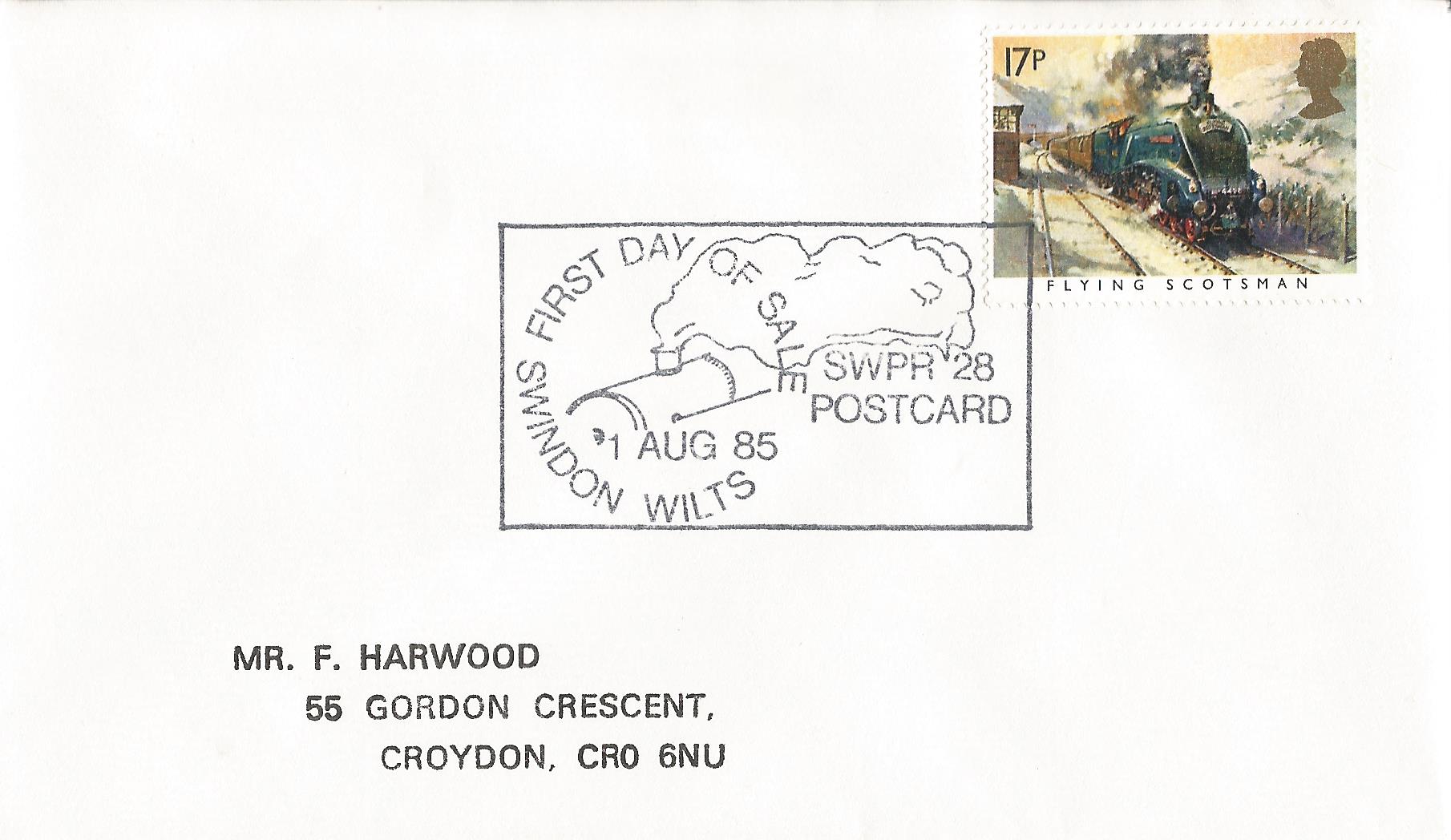 First Day of Sale SWPR 28 Postcard Swindon Wilts_6469