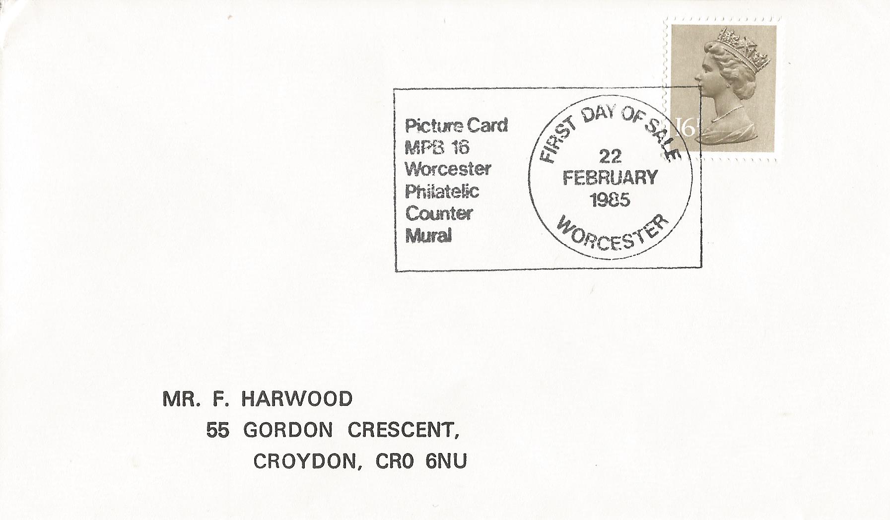 Picture Card MPB 16 Worcester Philatelic Counter Mural First Day of Sale Worcester_6257