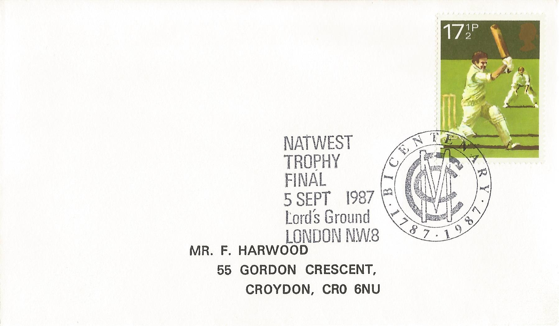 Natwest Trophy Final Bicentenary MCC 1787 1987 Lord's Ground London NW8_7010