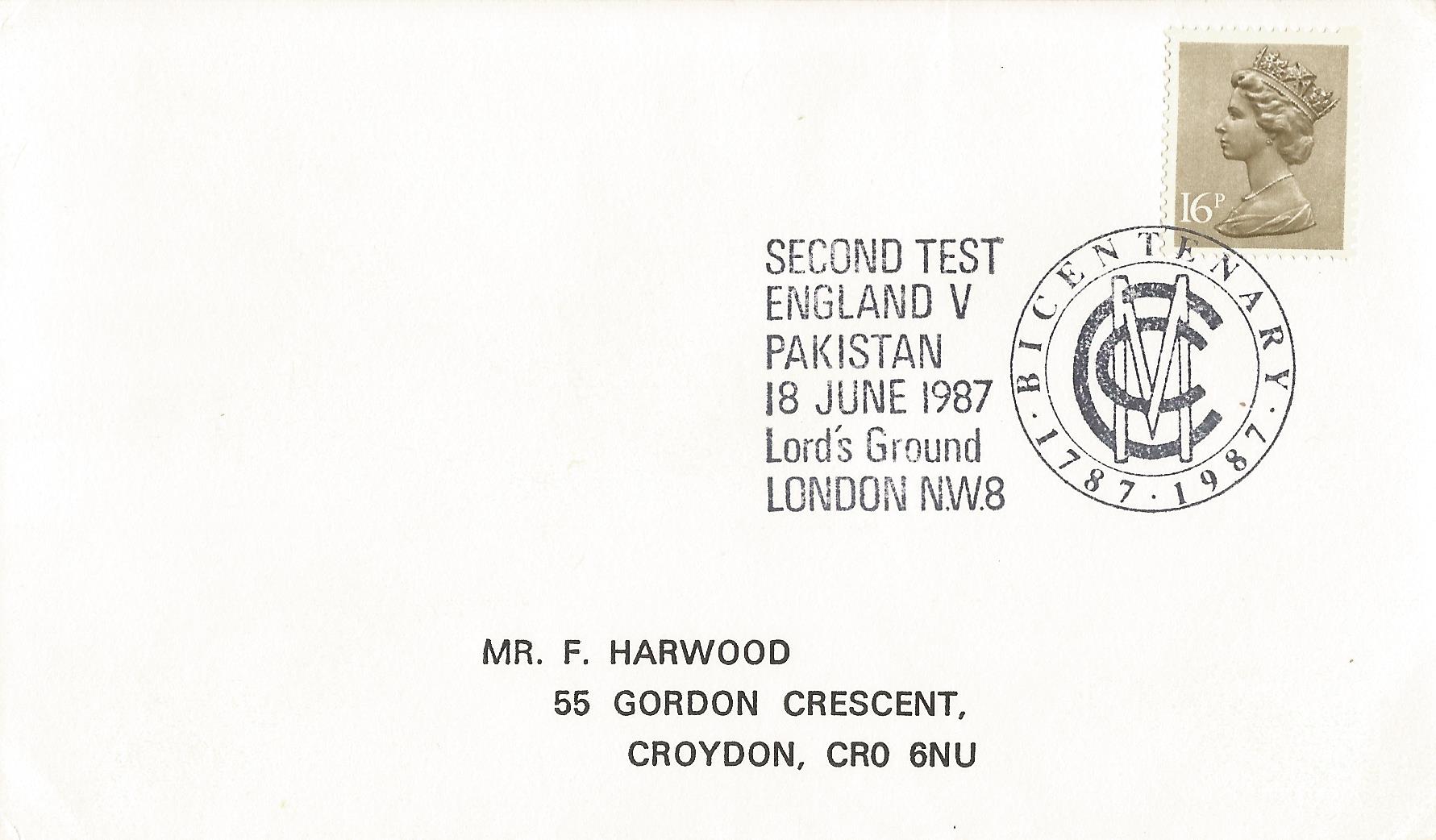 Second Test England V Pakistan Bicentenary MCC 1787 1987 Lord's Ground London NW8_7007
