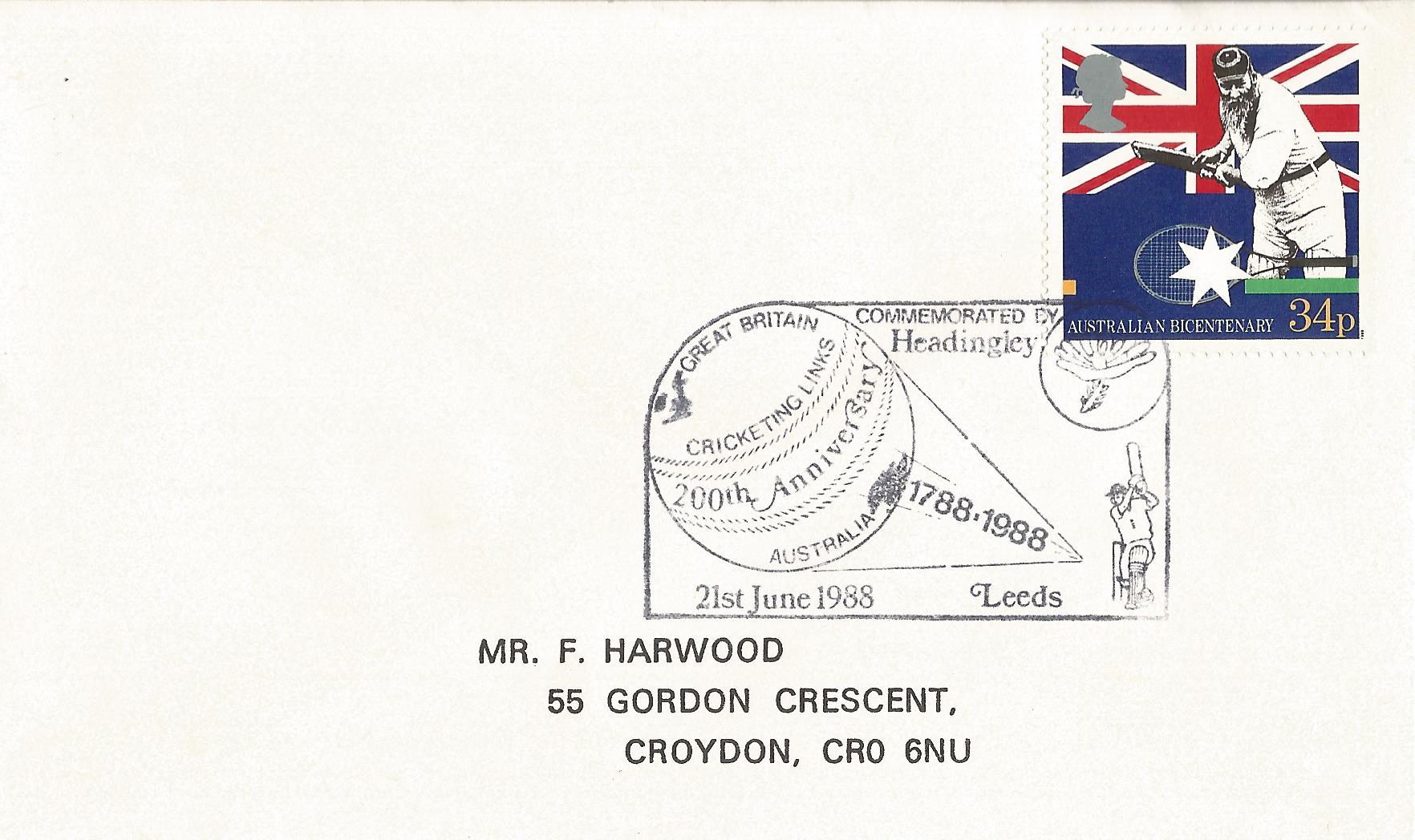 Great Britain Australia Cricketing Links 200th Anniversary Commemorated by Headingley Leeds_7228