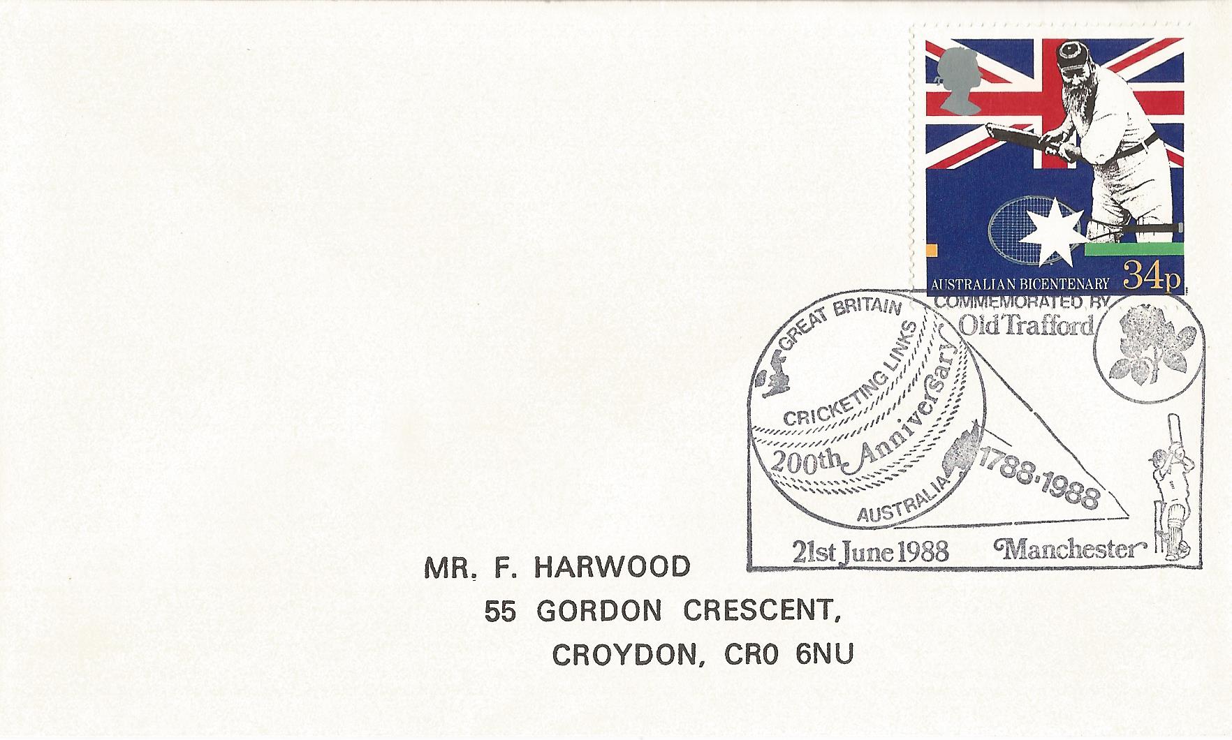 Great Britain Australia Cricketing Links 200th Anniversary Commemorated by Old Trafford Manchester_7229
