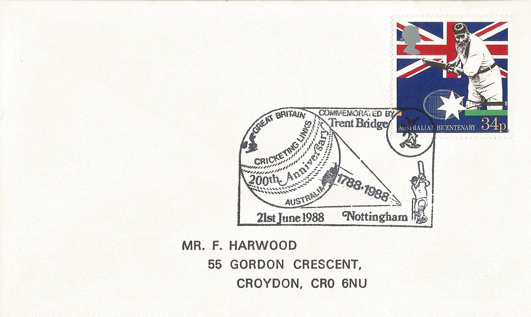 Great Britain Australia Cricketing Links 200th Anniversary Commemorated by Trent Bridge Nottingham_7230