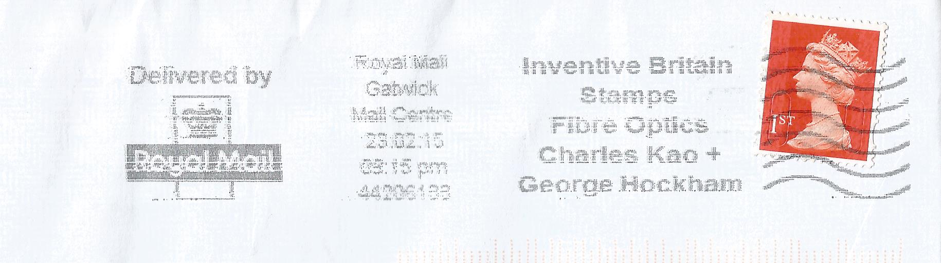 Inventive Britain Stamps Fibre Optics Charles Kao + George Hockham