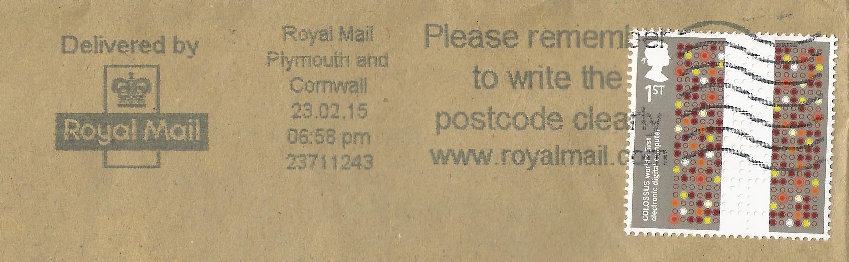 Please remember to write the postcode clearly www.royalmail.com