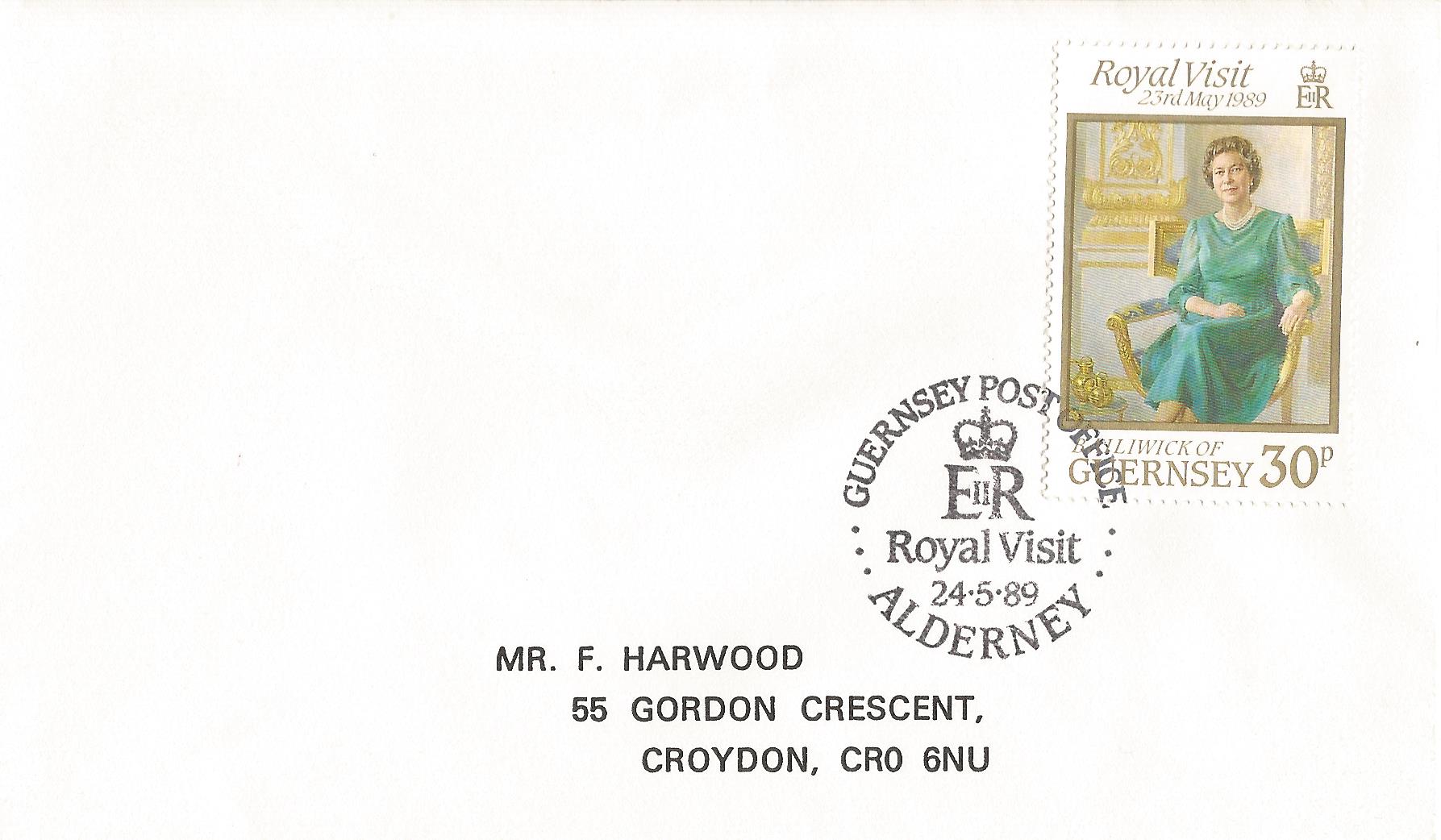 E II R Royal Visit Alderney Guernsey Post Office_G84