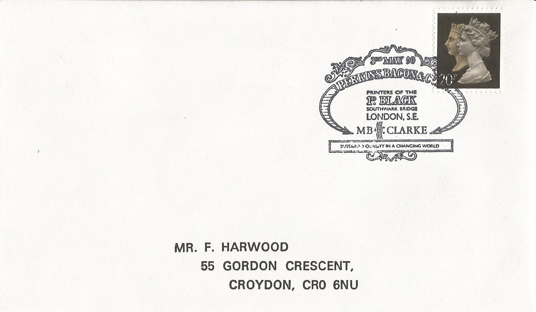 Perkins Bacon & Co Printers of 1d Black M B Clarke Sustained Quality in a Changing World Southwark Bridge London SE_7737