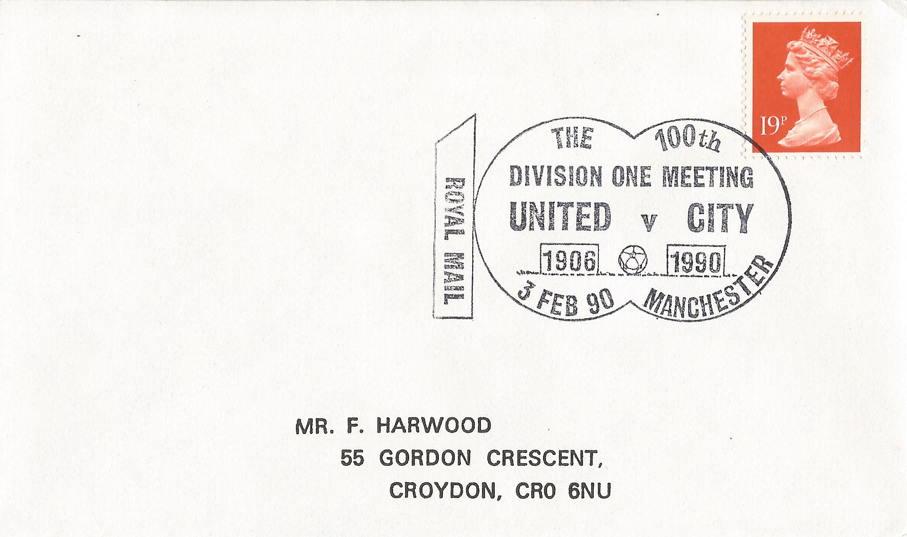 The 100th Division One Meeting United v City 1906 1990 Royal Mail Manchester_7669