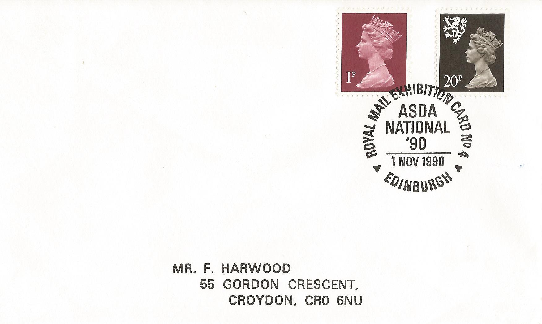 Royal Mail Exhibition Card No 4 Asda National '90 Edinburgh_7986