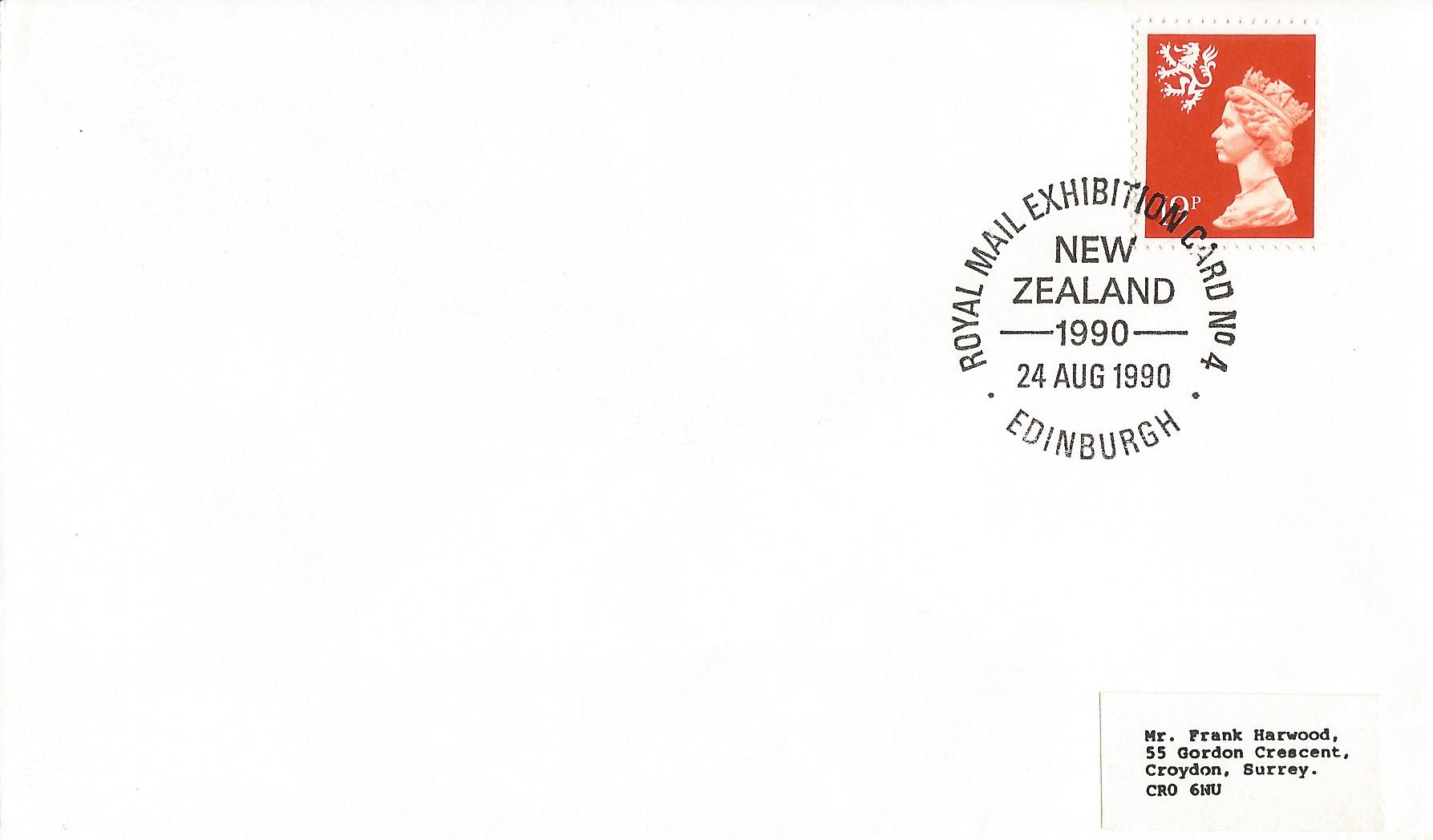 Royal Mail Exhibition Card No 4 New Zealand 1990 Edinburgh_7922