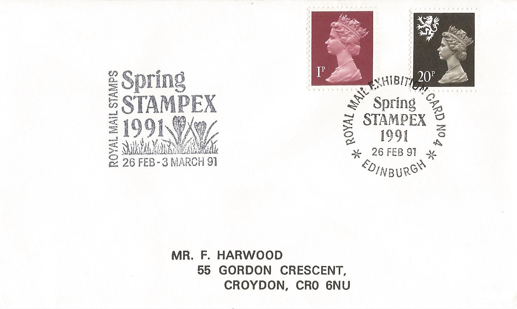Royal Mail Exhibition Card No 4 Spring Stampex 1991 Edinburgh_8046